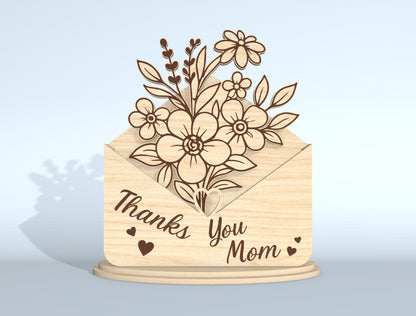 Floral Envelope Stand Sign SVG Bundle for Glowforge and xTool