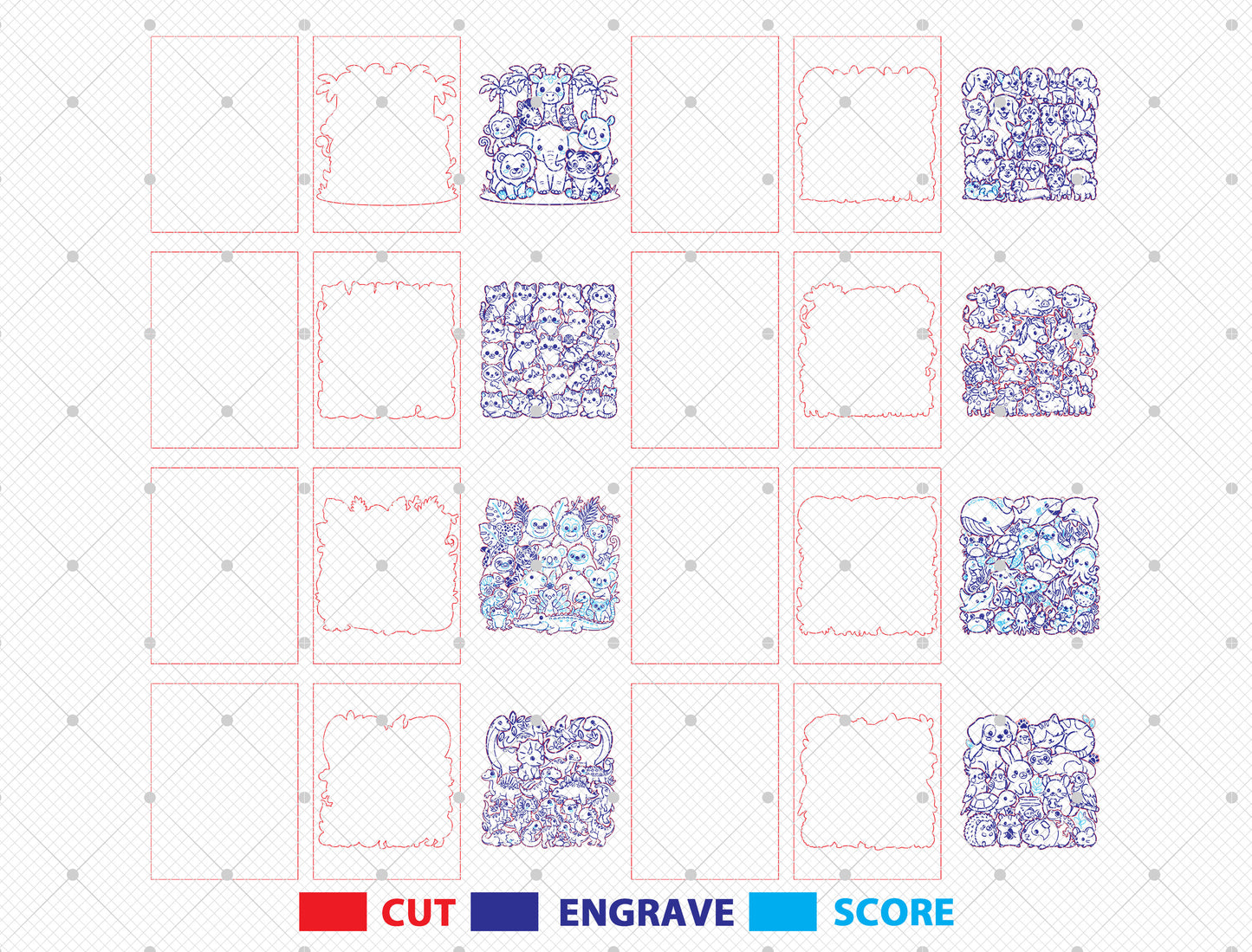 3D Animal Puzzle SVG Bundle for Glowforge and LightBurn