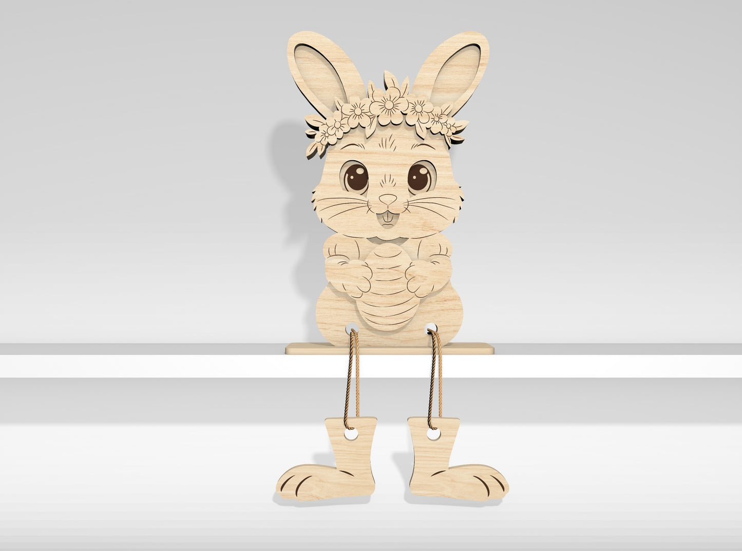 12 Easter Bunny Shelf Sitters SVG Laser Cut File for Glowforge and xTool