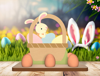 Easter Bunny Egg Holder SVG Spring Bunny Basket for Glowforge and xTool