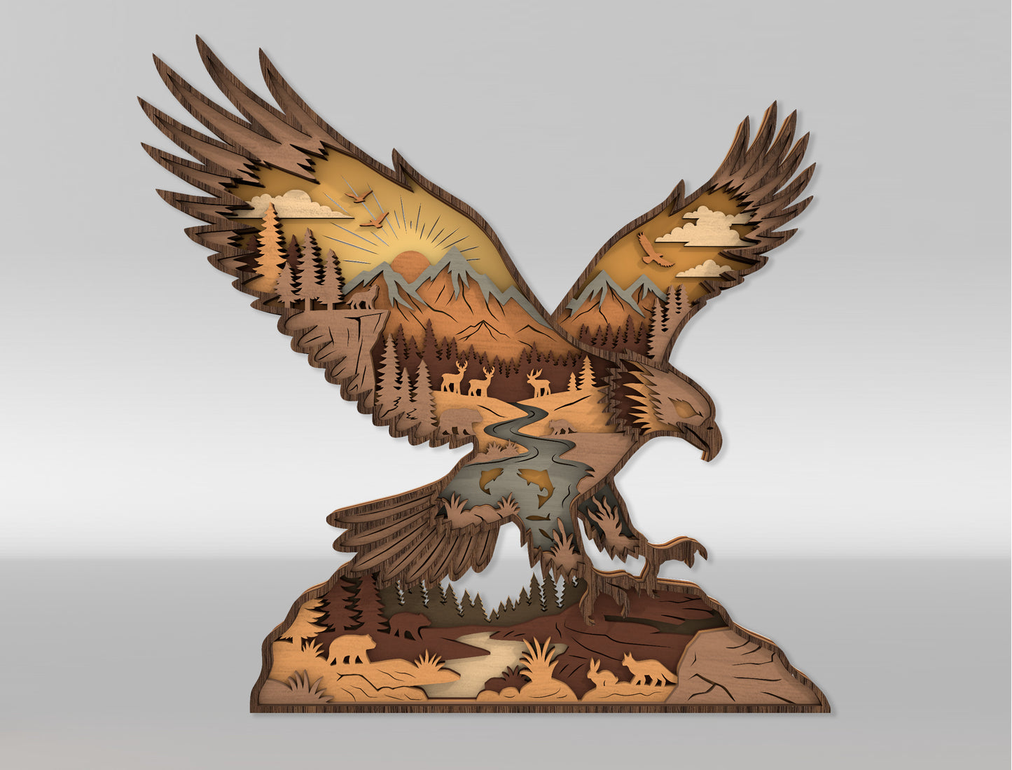 Multilayer Wildlife Animal SVG Bundle for Glowforge xTool LightBurn 10 Designs