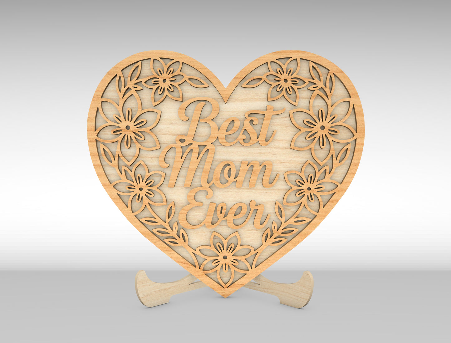 Mom Quote Heart Sign SVG Bundle Mother's Day for Glowforge and xTool