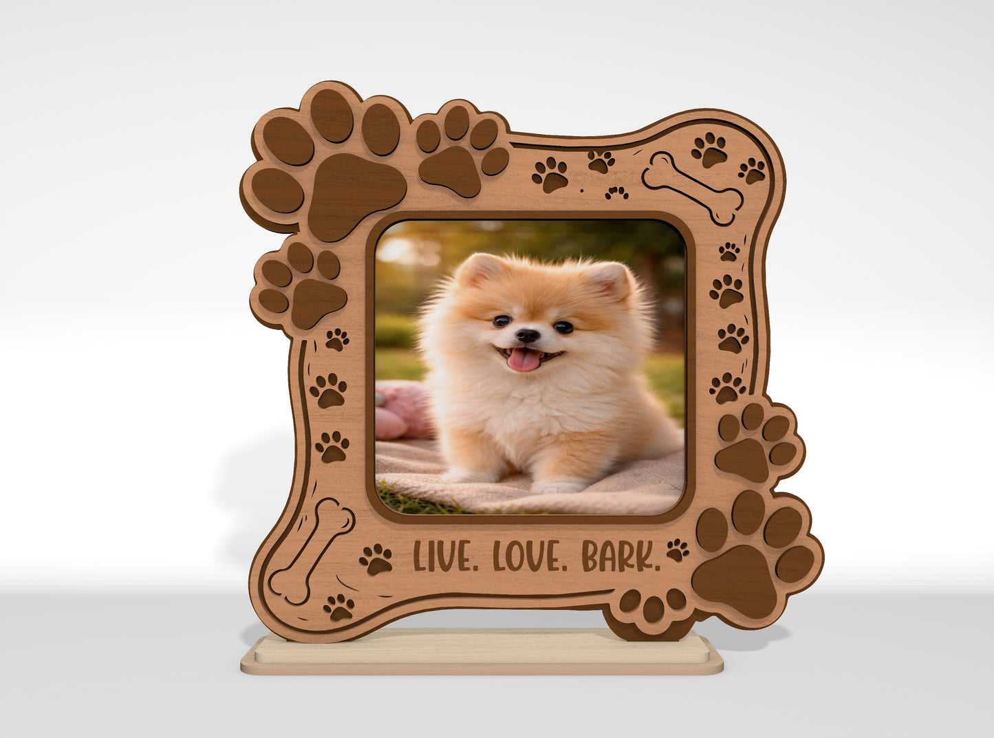 Dog Memorial Tabletop Sign SVG Bundle Pet Photo Frame Laser Cut File for Glowforge