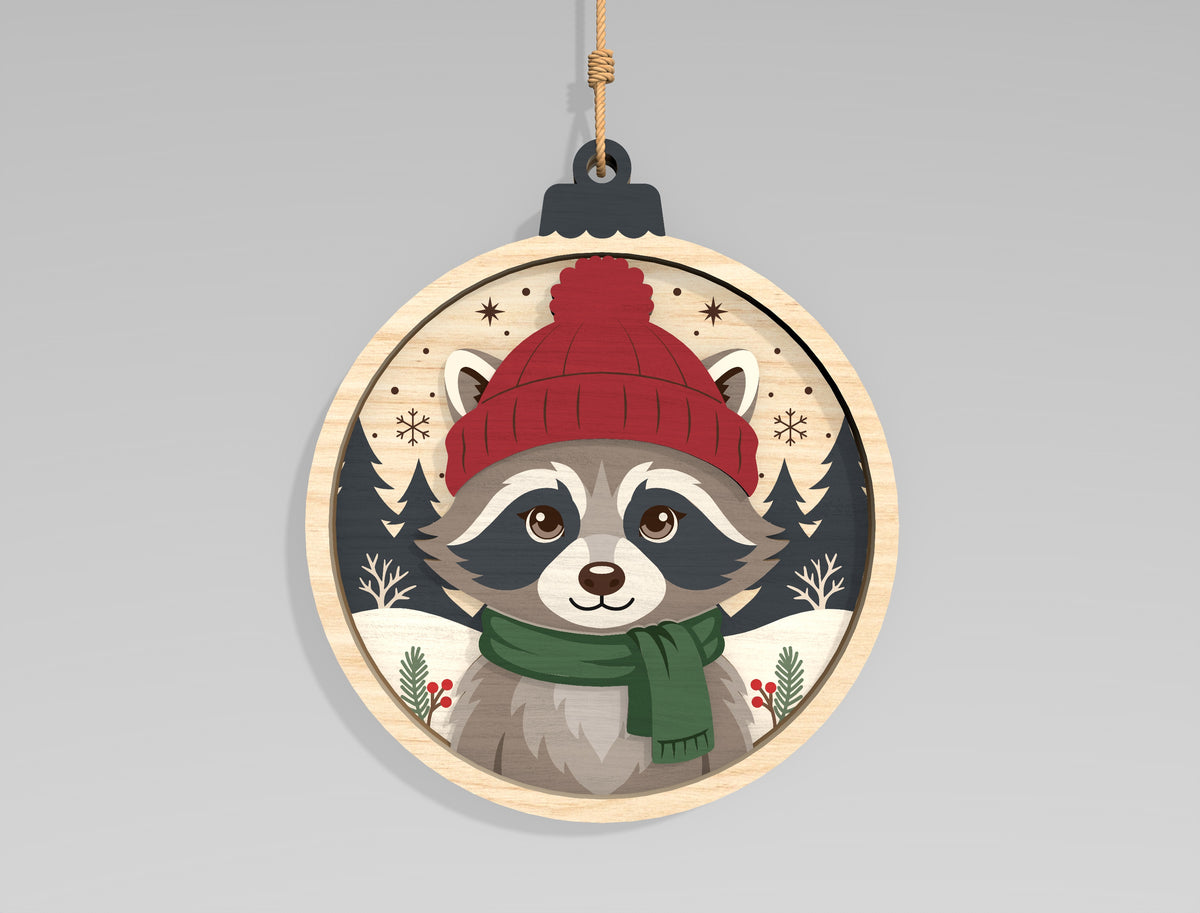 Christmas Woodland Animal Ornament SVG Bundle Laser Cut Files