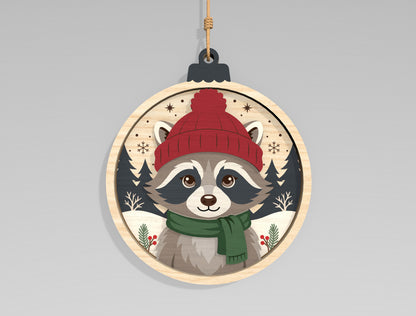 Christmas Woodland Animal Ornament SVG Bundle Laser Cut Files