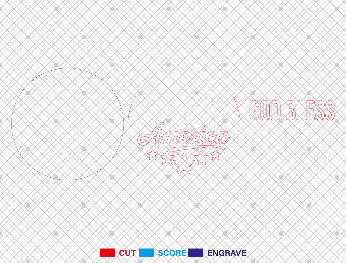 Patriotic Welcome Round Sign SVG Bundle for Glowforge