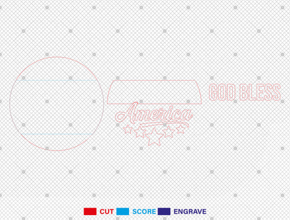 Patriotic Welcome Round Sign SVG Bundle for Glowforge