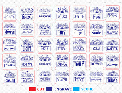 Motivational Fridge Magnet SVG Bundle for Glowforge and LightBurn