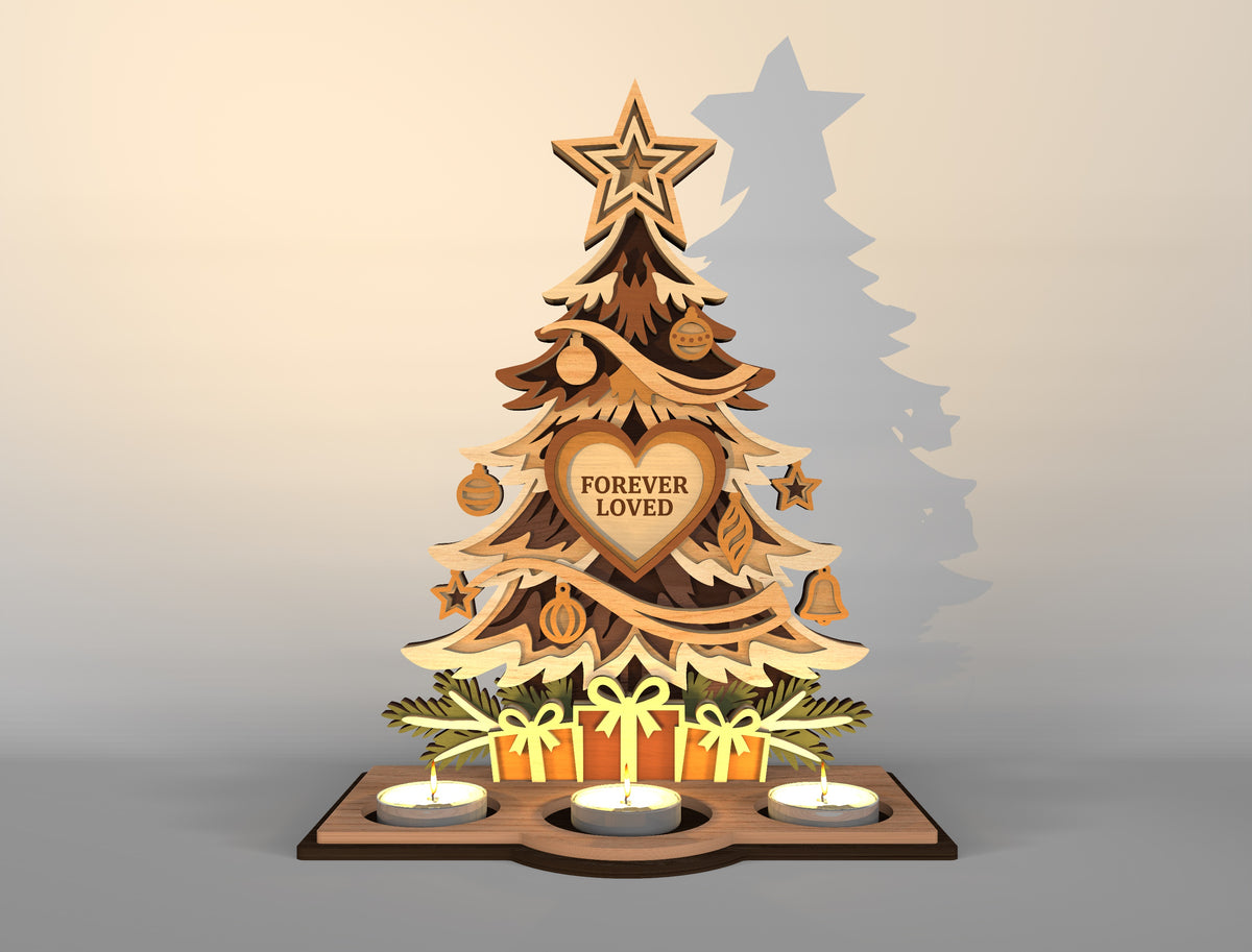 Christmas Candle Holder SVG Bundle 10 Christian Laser Cut Designs