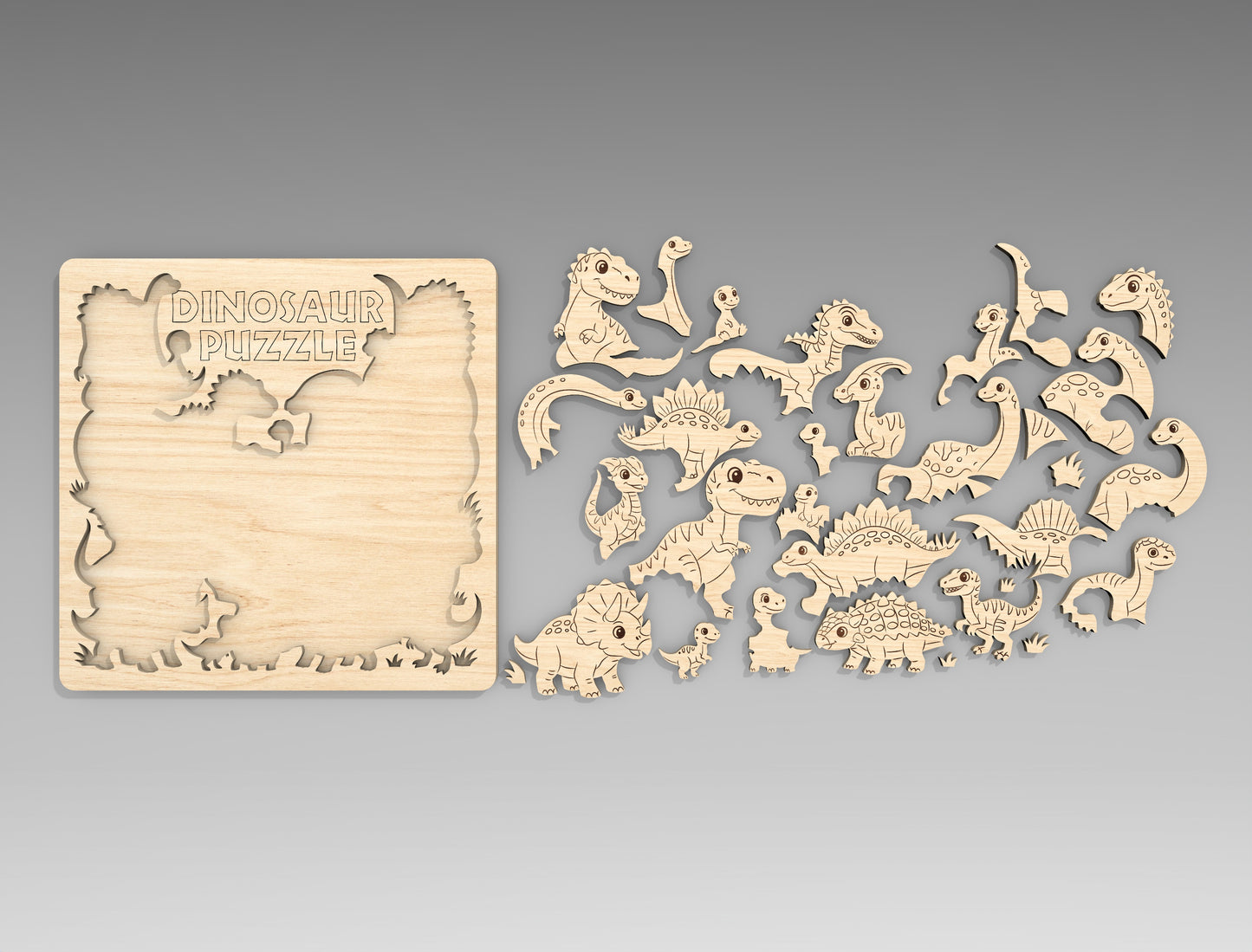 Animal Puzzle Board SVG Bundle for Glowforge xTool LightBurn Kids Educational Puzzle