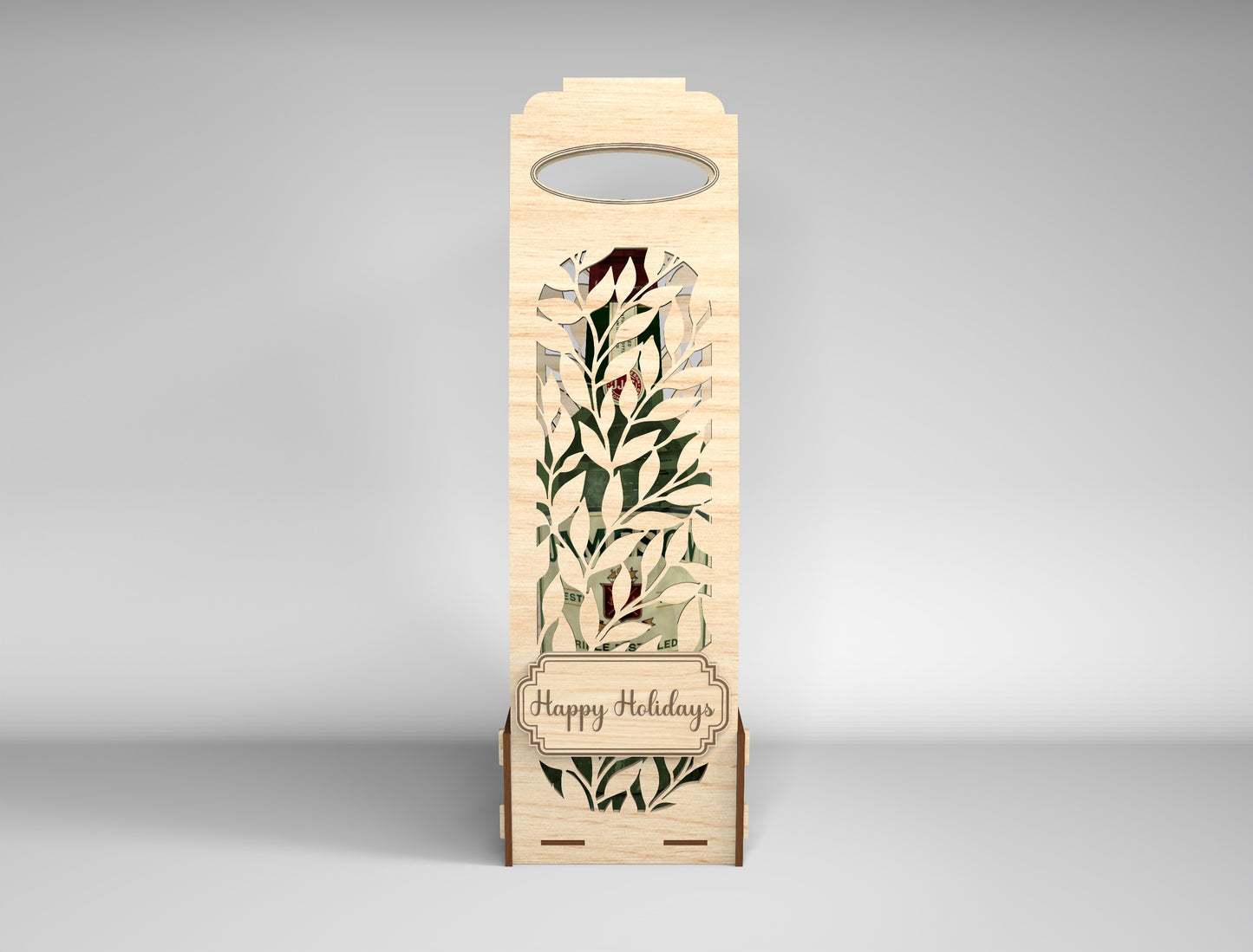 Wooden Wine Bottle Gift Box Bundle SVG Laser Cut File for xTool and Glowforge