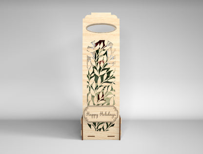 Wooden Wine Bottle Gift Box Bundle SVG Laser Cut File for xTool and Glowforge