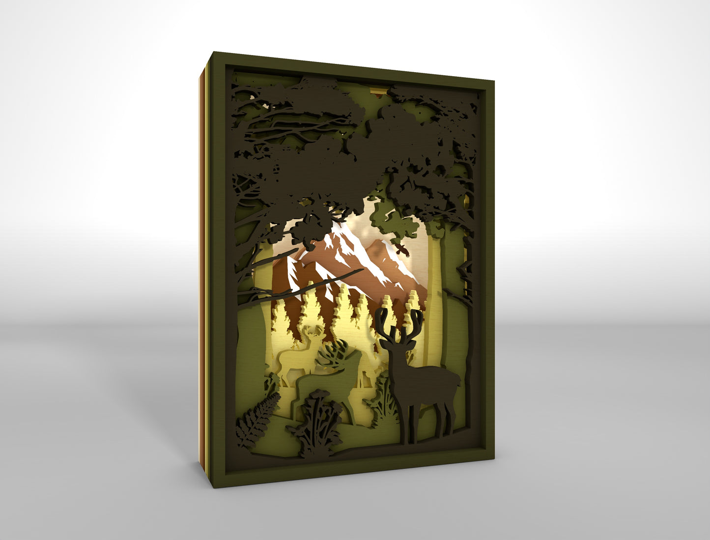 Forest Wall Hanging SVG Multilayer for Glowforge and xTool Laser Cut File