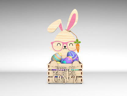 Personalized Easter Bunny Basket SVG Bundle for LightBurn and xTool