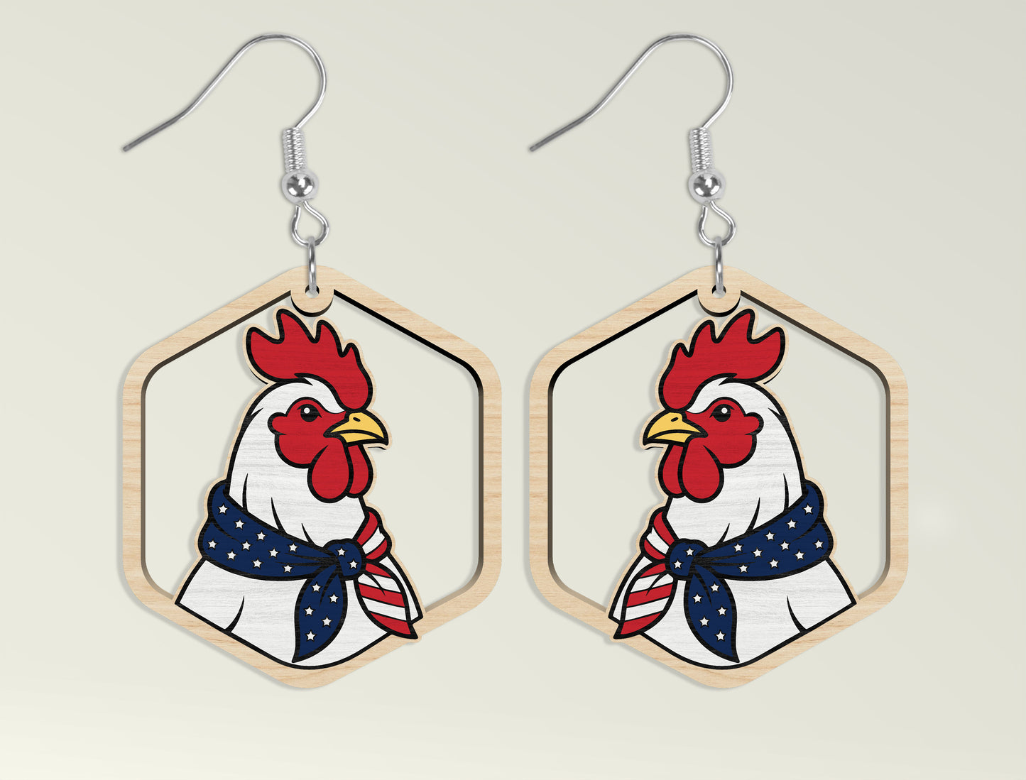 Patriotic Teardrop Earring SVG Bundle Laser Cut File for Glowforge