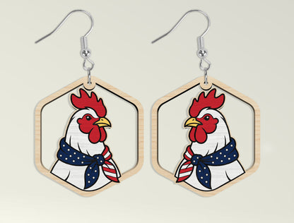 Patriotic Teardrop Earring SVG Bundle Laser Cut File for Glowforge