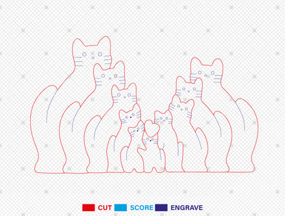 Personalized Couple Cat Puzzle Sign SVG for Glowforge and xTool