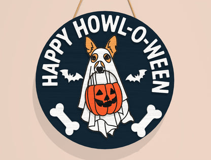 Happy Howl-O-Ween Dog SVG Bundle Laser Cut File | 12 Halloween Dog Designs | Funny Pet Decor | Glowforge, xTool, LightBurn, etc.