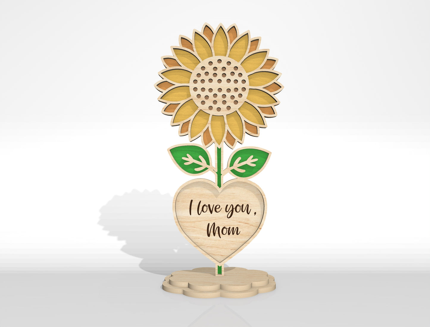 Floral Heart Stand SVG Bundle Layered Flower for xTool