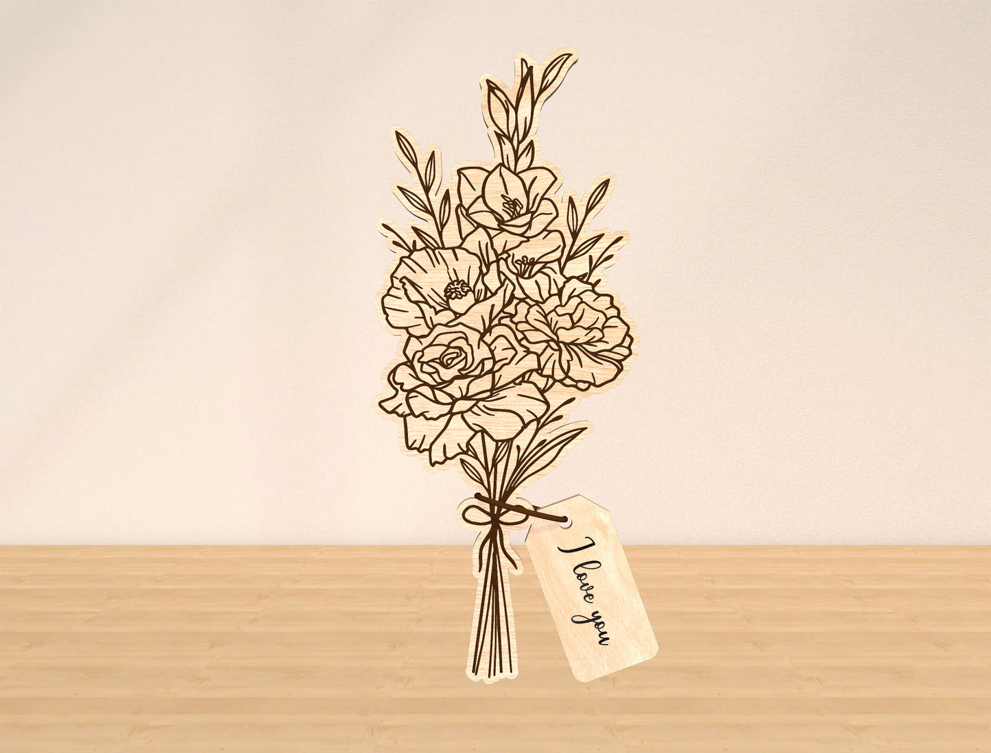 Flower Bouquet Sign SVG Bundle 10 Flowers 21 Tags for Glowforge and xTool