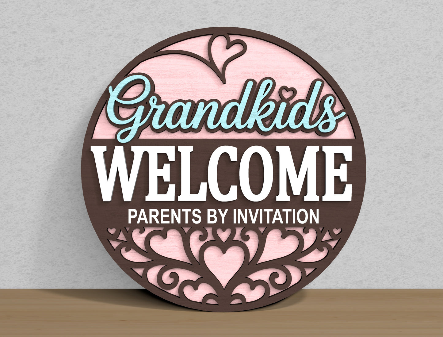 Grandma House Round Welcome Sign SVG Bundle for Glowforge and xTool