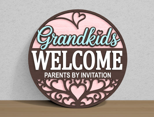 Grandma House Round Welcome Sign SVG Bundle for Glowforge and xTool