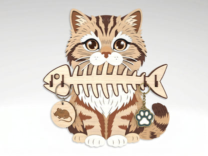 Cat Breed Key Holder SVG Bundle for xTool and Glowforge