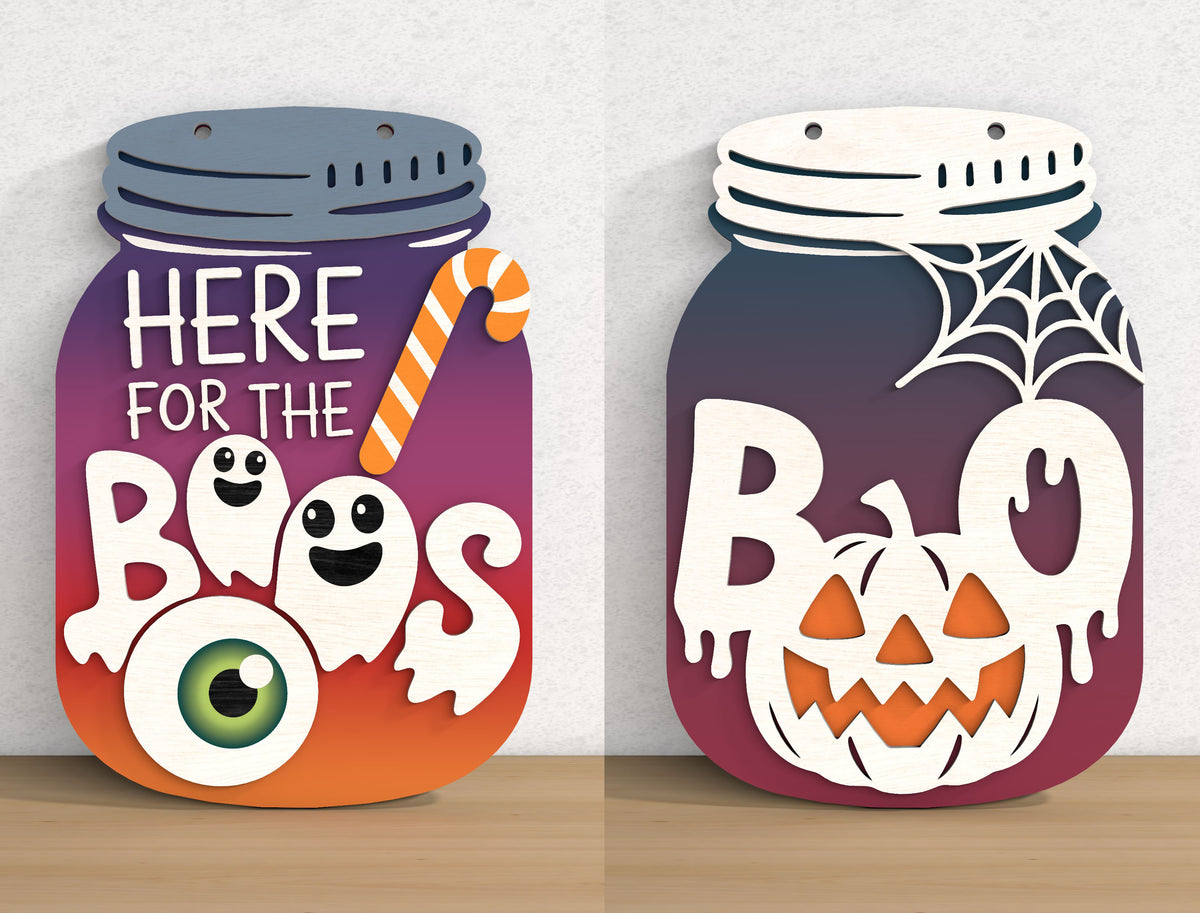Halloween Mason Jar SVG Bundle 13 Designs Glowforge xTool LightBurn