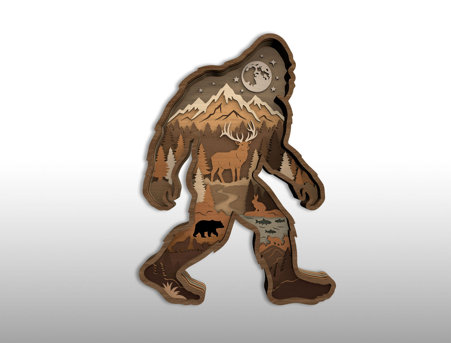 Adventure Multilayer Laser Cut File Bundle for Glowforge xTool LightBurn Camping Hiking SVG 14 Designs