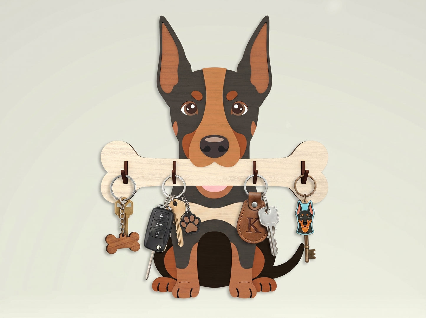 Personalized Dog Key Holder SVG Bundle for Glowforge and LightBurn