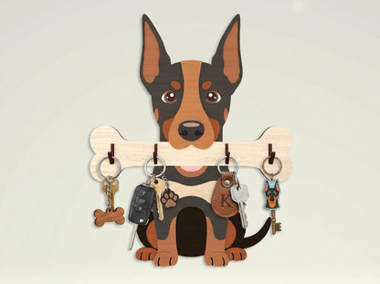 Personalized Dog Key Holder SVG Bundle for Glowforge and LightBurn