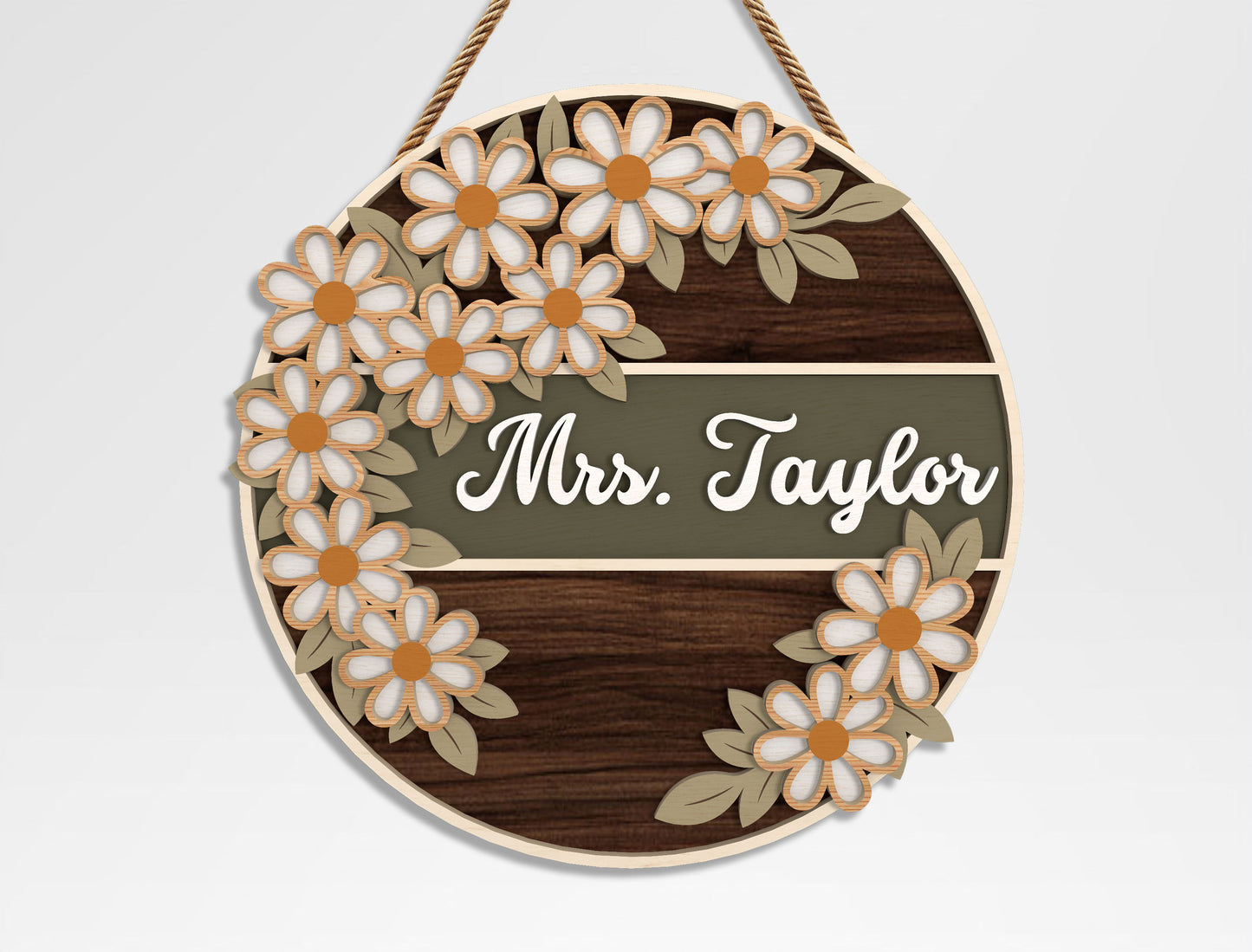 Personalized Teacher Floral Classroom Sign SVG Bundle Laser Cut File for xTool