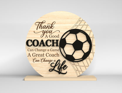 Thank You Coach Sign SVG Bundle for Glowforge and LightBurn