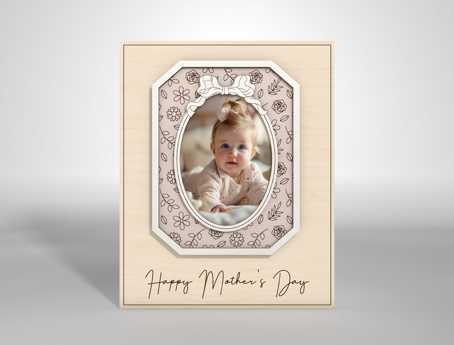 I Love You Mom Custom Photo Frame SVG for LightBurn and xTool