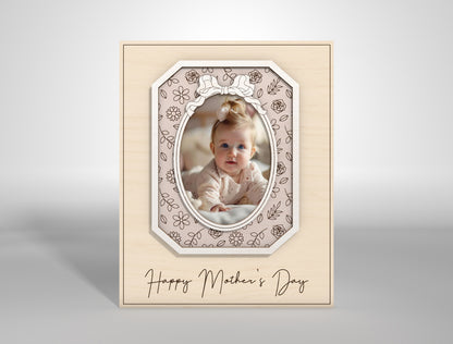 I Love You Mom Custom Photo Frame SVG for LightBurn and xTool