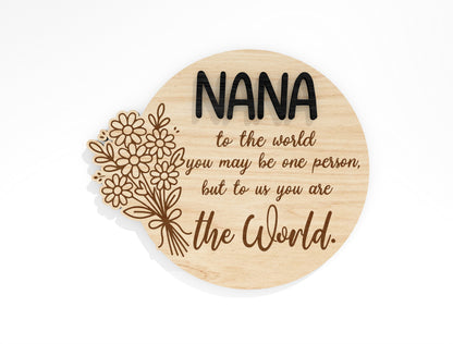 Round Mom Quote Sign SVG Mother's Day Wall Decor Laser Cut File for xTool and Glowforge