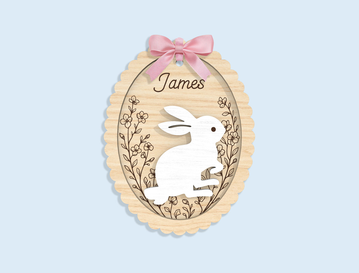 Personalized Bunny Chick Ornament SVG Bundle 16 Designs for Glowforge