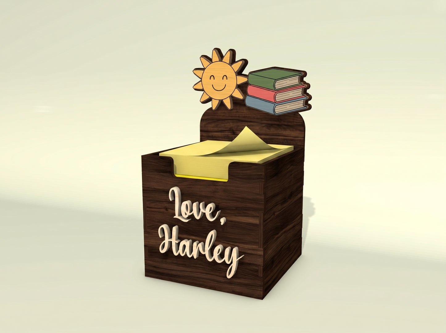 Personalized Teacher Sticky Note Holder SVG for LightBurn and xTool
