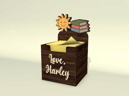 Personalized Teacher Sticky Note Holder SVG for LightBurn and xTool