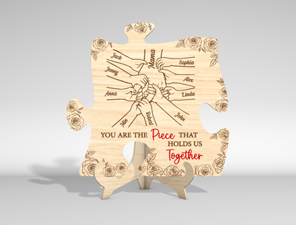 "You Are The Piece" Family Puzzle Sign SVG for Glowforge and xTool