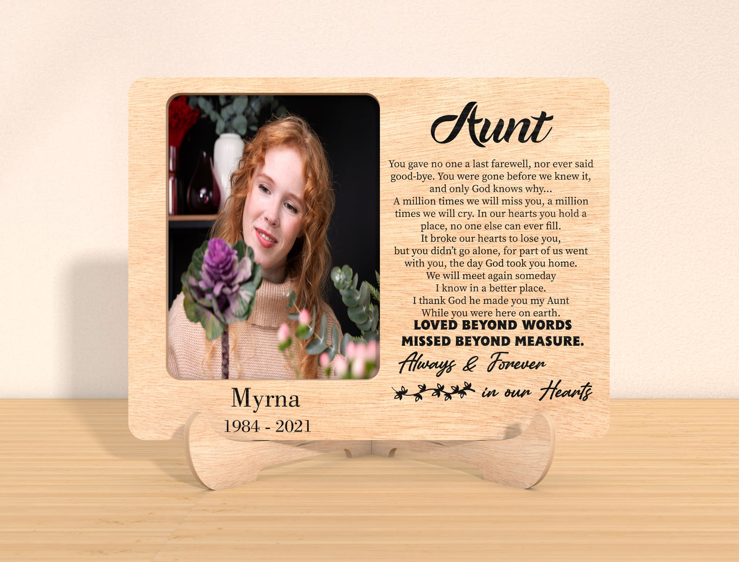 Memorial Photo Tabletop Sign SVG Personalized Laser Cut File  for LightBurn and Glowforge