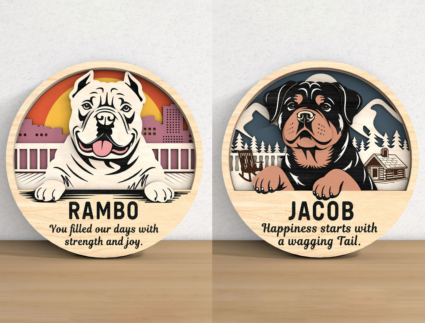 Dog Memorial Sign SVG Laser Cut File Bundle for xTool, Glowforge, or LightBurn