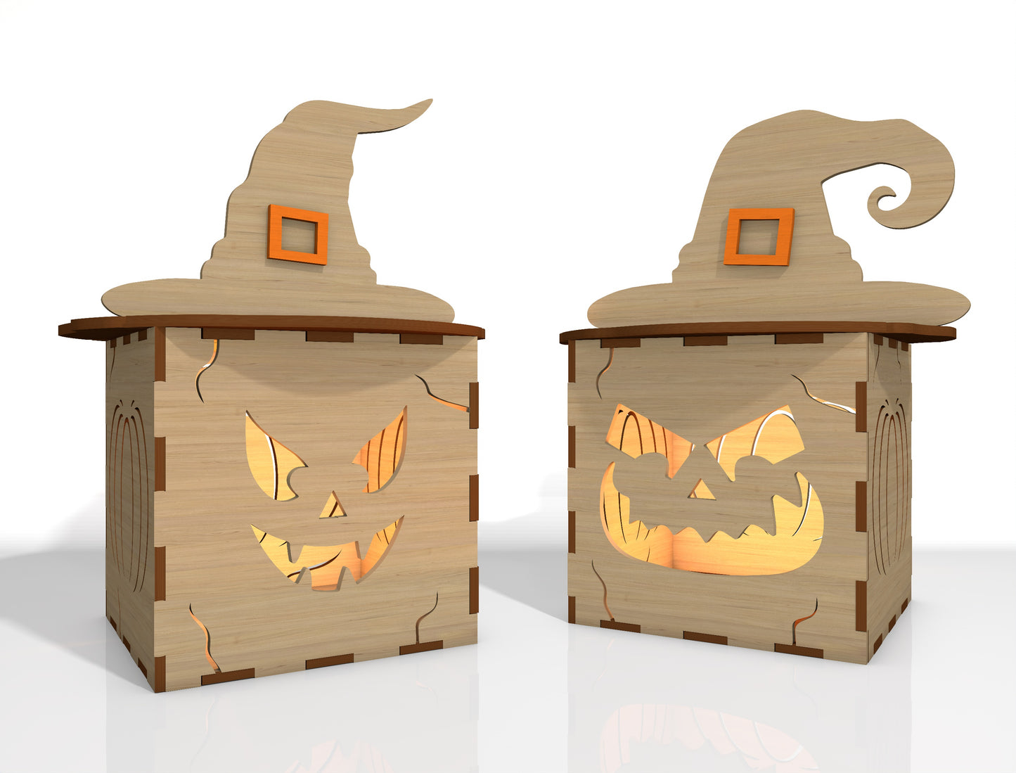 Halloween Pumpkin Face Lantern SVG Bundle Laser Cut File | 35 Pumpkin Face Designs | Spooky Light Decor | Glowforge, xTool, LightBurn, etc.