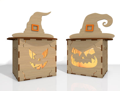Halloween Pumpkin Face Lantern SVG Bundle Laser Cut File | 35 Pumpkin Face Designs | Spooky Light Decor | Glowforge, xTool, LightBurn, etc.
