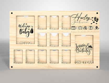 Personalized Baby Milestone Frame SVG for xTool and Glowforge