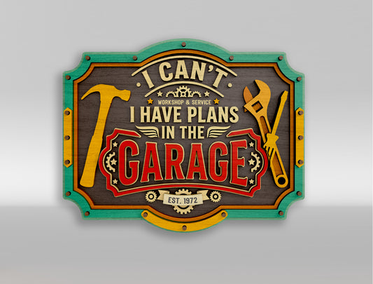 Garage Sign Bundle SVG Laser Cut File for Glowforge and LightBurn