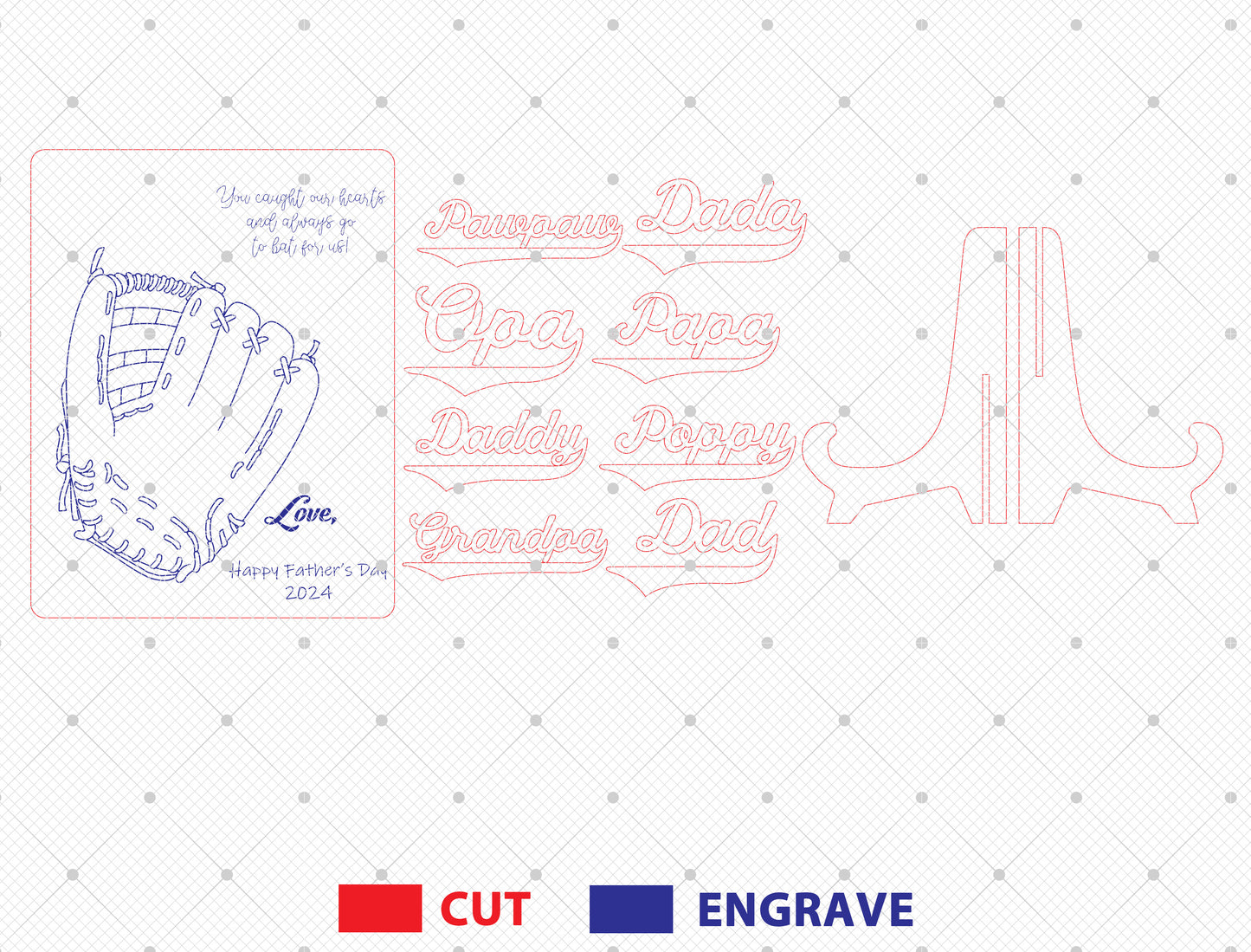 Personalized Handprint Dad Sign SVG Laser Cut File for Glowforge