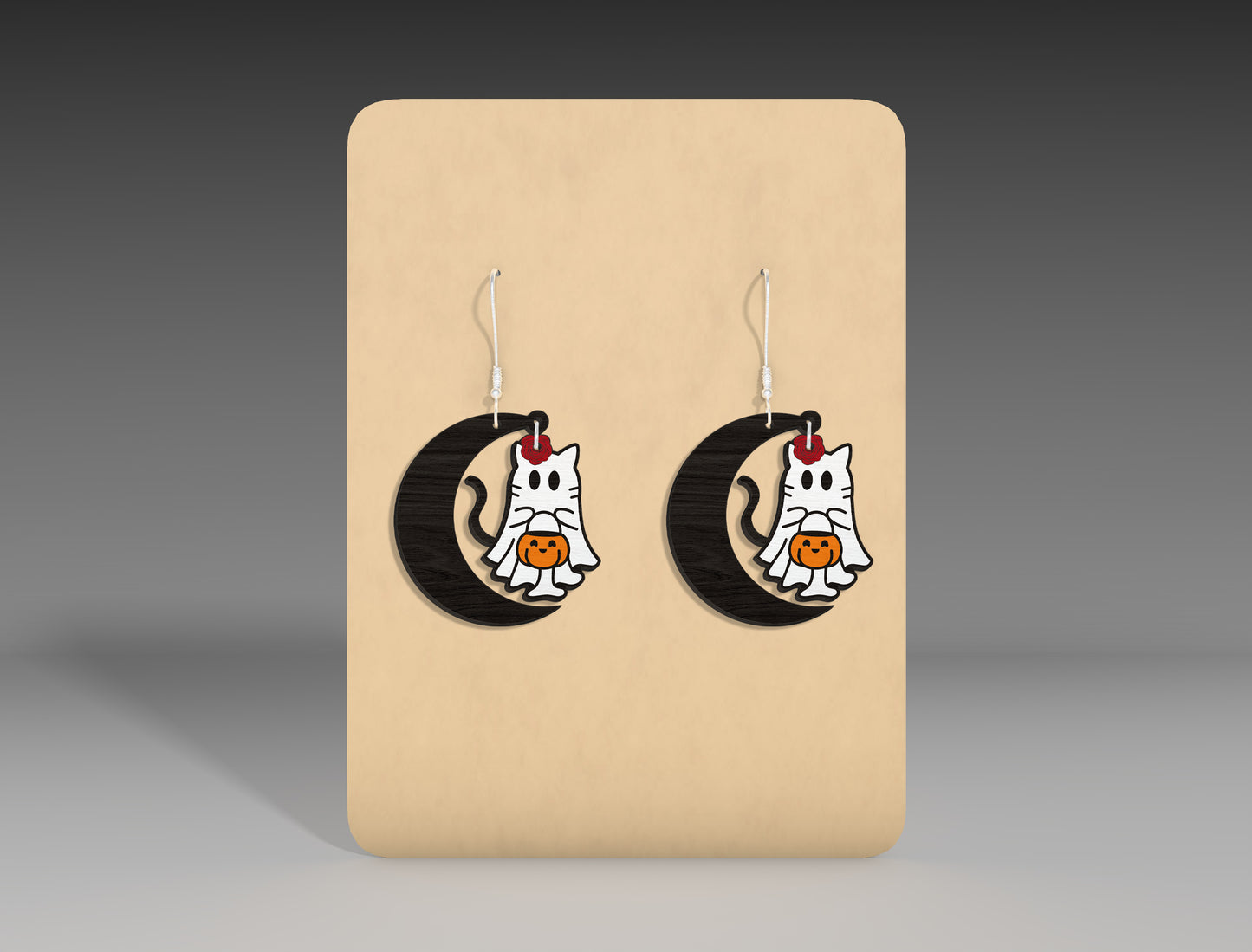 Halloween Moon Earrings SVG Bundle 12 Designs for Glowforge LightBurn xTool
