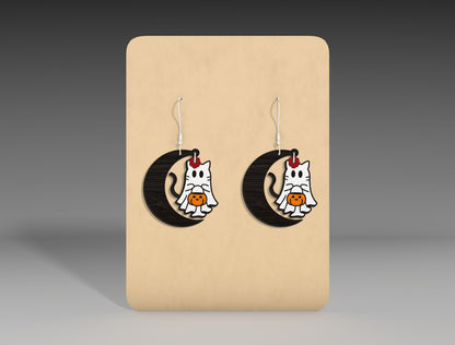 Halloween Moon Earrings SVG Bundle 12 Designs for Glowforge LightBurn xTool