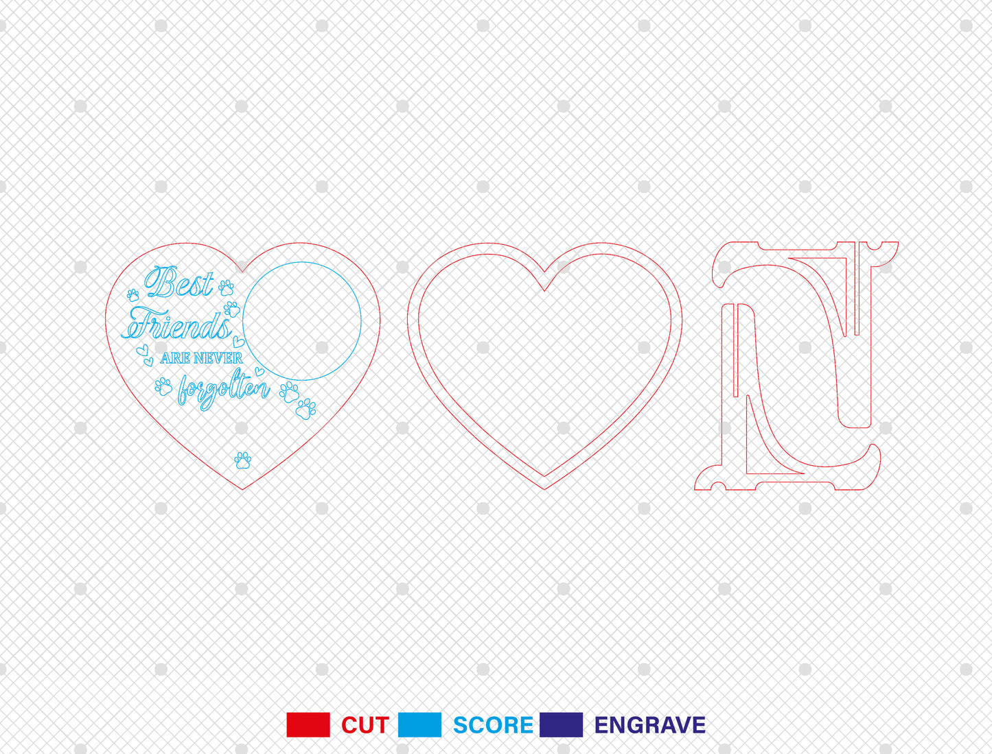 Heart Pet Memorial SVG Bundle Photo Frame for Glowforge and xTool